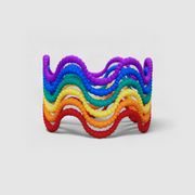 Set of 6 bangles 3D printed from bioplastic and hand-dyed in the sequence of hues commonly described as making up a rainbow; red, orange, yellow, green, blue, and violet. The bangles are available as a set or separately so you can choose the colour that best suits your personal style and personality.
