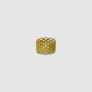 Sculptural ring featuring an intricate pattern and crafted in gold-plated brass or silver .925 from the PHAOS collection. Stacks beautifully or looks equally good worn alone.