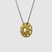 An artfully detailed pendant with a striking geometric form, crafted from gold-plated brass and paired with a .925 silver chain from the PHAOS collection. Make a subtle statement by layering it along with other pieces. Bold yet delicate, this pendant necklace makes the perfect gift.