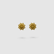 Delicate yet distinctive, these tiny stud earrings offer a modern take on a timeless form, inspired by the ancient art of granulation. Thoughtfully crafted in your choice of gold-plated brass or .925 silver, they’re versatile enough to elevate any look - whether worn alone or layered for added impact.