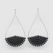 Our best selling lightweight sparkly black earrings from 3D printed alumide and white Swarovski pearls of the PHAOS collection featuring silver .925 closure for pierced ears. Wear the jacket and stud together for a sophisticated look or wear the Swarovski pearl studs on their own as part of your everyday signature style. 