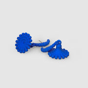 Lightweight earrings from 3D printed nylon of the PHAOS collection featuring silver .925 butterfly closure for pierced ears. Hand dyed in royal blue. If you are aiming for an offbeat look search no more.